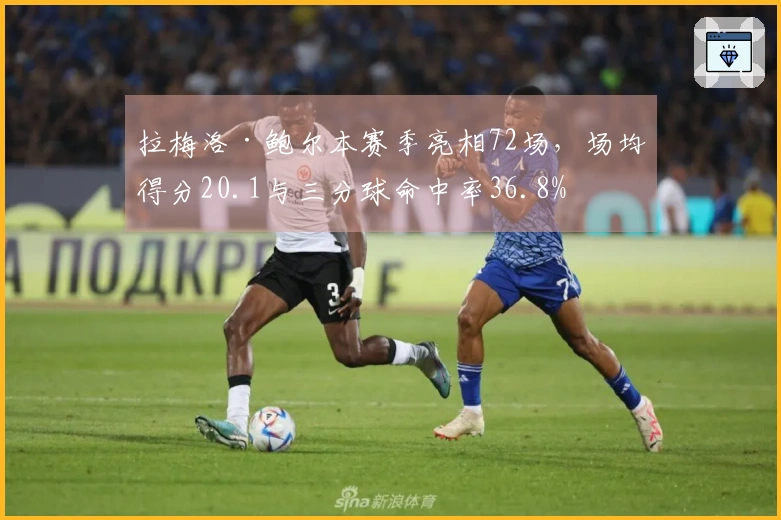 拉梅洛·鲍尔本赛季亮相72场，场均得分20.1与三分球命中率36.8%